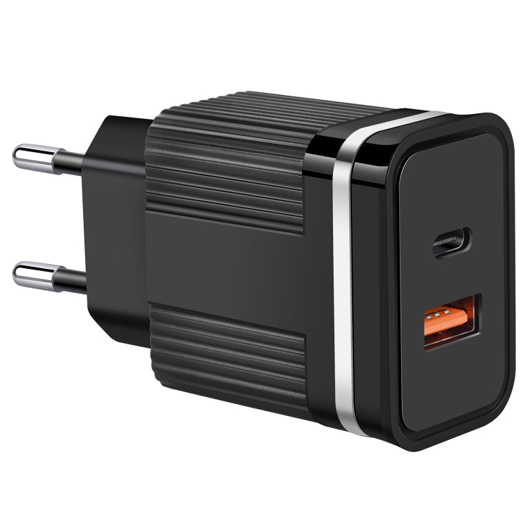 RSY USB + USB - C / Type - C Dual Ports Fast Charging Travel Charger,, US Plug, EU Plug - ORIWHIZ