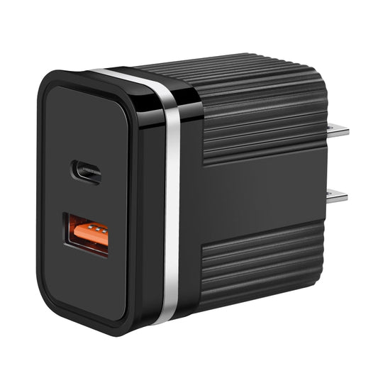 RSY USB + USB - C / Type - C Dual Ports Fast Charging Travel Charger,, US Plug, EU Plug - ORIWHIZ