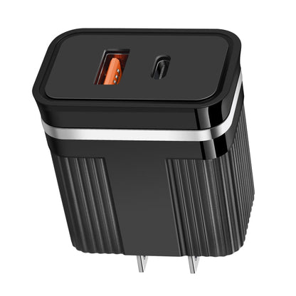 RSY USB + USB - C / Type - C Dual Ports Fast Charging Travel Charger,, US Plug, EU Plug - ORIWHIZ