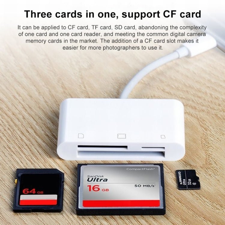 S - 205 3 in 1 CF Card / TF Card / SD Card Reader For USB - C / Type - C Devices, S - 205 - ORIWHIZ