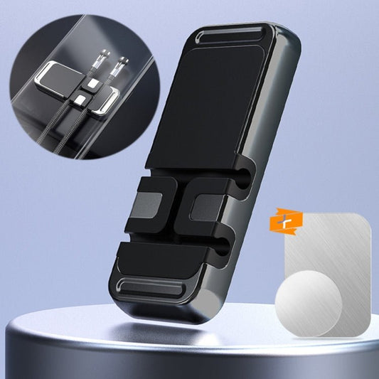 S15 Magnetic Aluminum Alloy Bracket Data Cable Storage Sticker Car Phone Holder - ORIWHIZ