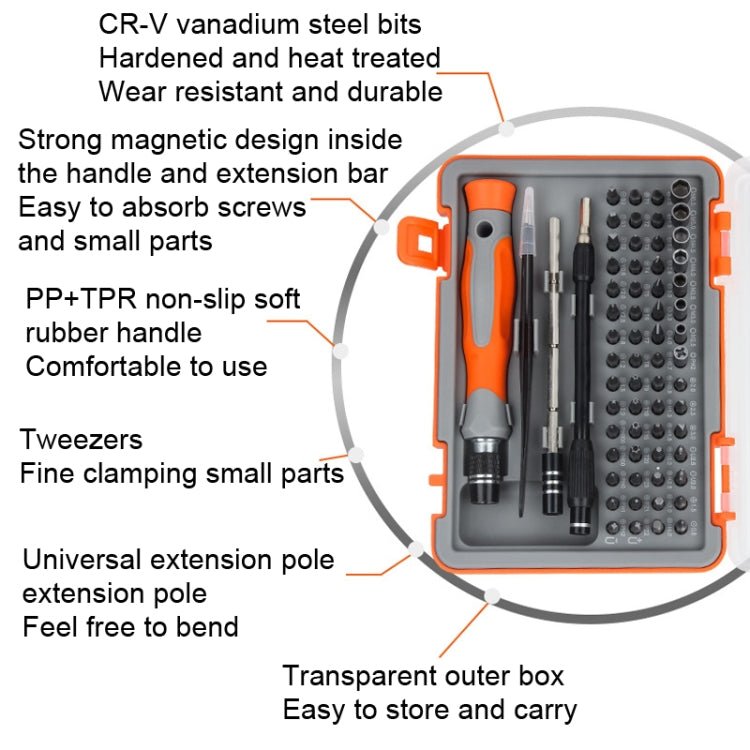Screwdriver Kit Cell Phone Tablet Disassembly Tools, 64 in 1 - ORIWHIZ