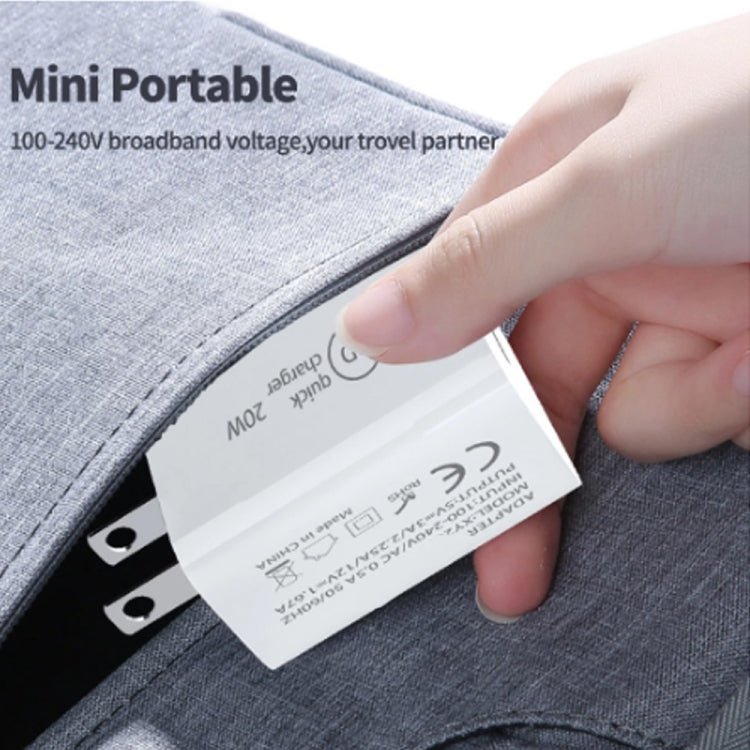 SDC - 20W PD 20W Single USB - C / Type - C Interface Travel Charger, EU Plug, US Plug, UK Plug - ORIWHIZ