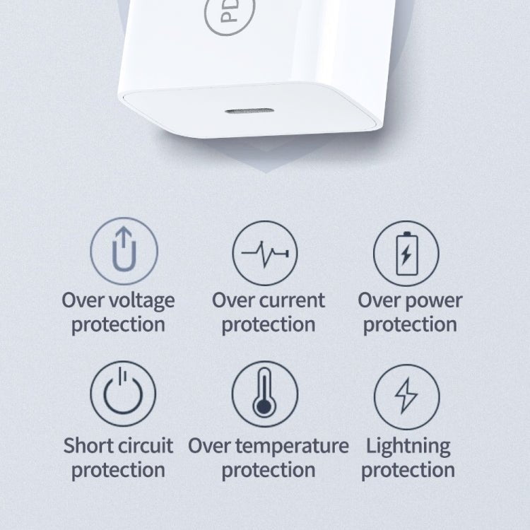 SDC - 20W PD 20W Single USB - C / Type - C Interface Travel Charger, EU Plug, US Plug, UK Plug - ORIWHIZ