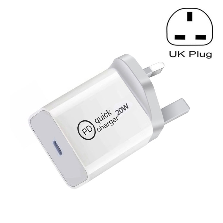 SDC - 20W PD 20W Single USB - C / Type - C Interface Travel Charger, EU Plug, US Plug, UK Plug - ORIWHIZ