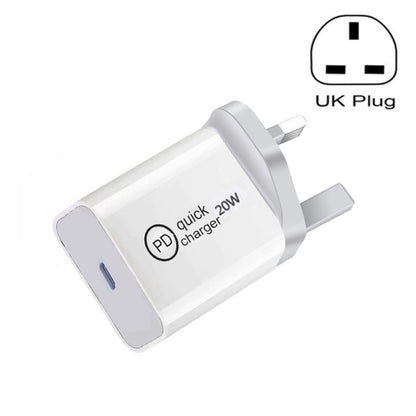 SDC - 20W PD 20W Single USB - C / Type - C Interface Travel Charger, EU Plug, US Plug, UK Plug - ORIWHIZ