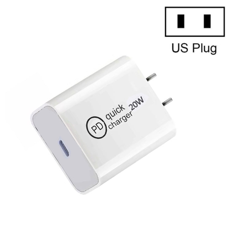 SDC - 20W PD 20W Single USB - C / Type - C Interface Travel Charger, EU Plug, US Plug, UK Plug - ORIWHIZ