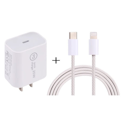 SDC - 20W PD USB - C / Type - C Travel Charger + 1m 20W USB - C / Type - C to 8 Pin Data Cable Set,, EU Plug, US Plug - ORIWHIZ