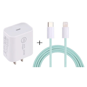 SDC - 20W PD USB - C / Type - C Travel Charger + 1m 20W USB - C / Type - C to 8 Pin Data Cable Set,, EU Plug, US Plug - ORIWHIZ