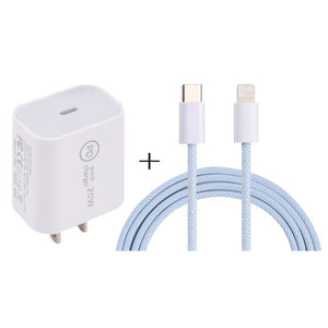 SDC - 20W PD USB - C / Type - C Travel Charger + 1m 20W USB - C / Type - C to 8 Pin Data Cable Set,, EU Plug, US Plug - ORIWHIZ