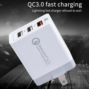 SDC - 30W 30W QC 3.0 USB + 2.4A Dual USB 2.0 Ports Mobile Phone Tablet PC Universal Quick Charger Travel Charger, US Plug, US Plug - ORIWHIZ