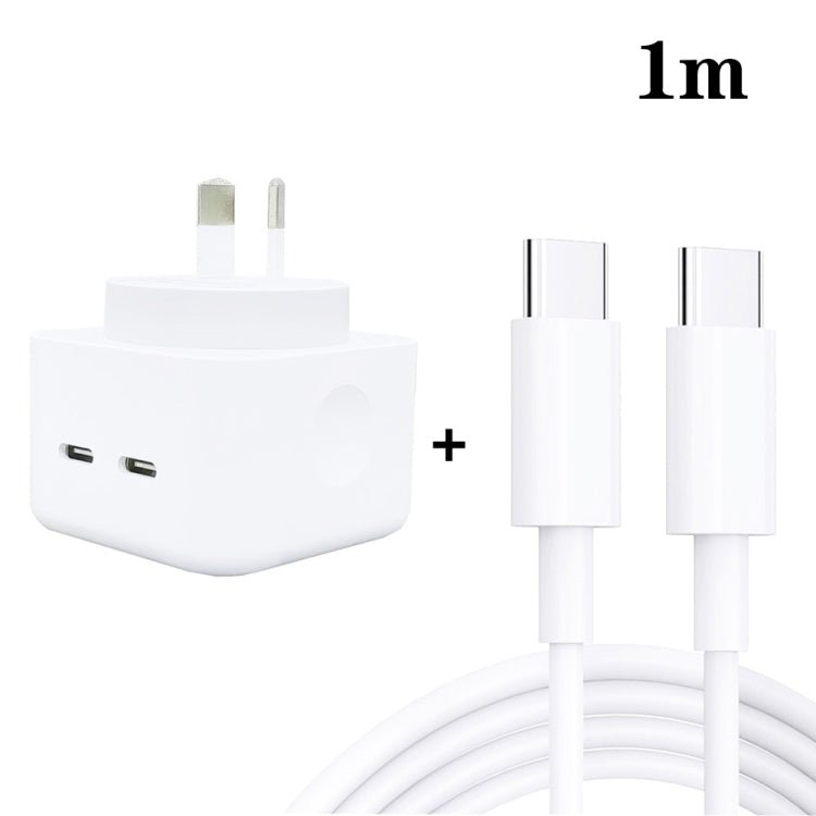 SDC - 40W Dual PD USB - C / Type - C Ports Charger with Dual Type - C Cable, AU Plug, AU Plug + 1m Type - C Cable, AU Plug + 2m Type - C Cable - ORIWHIZ