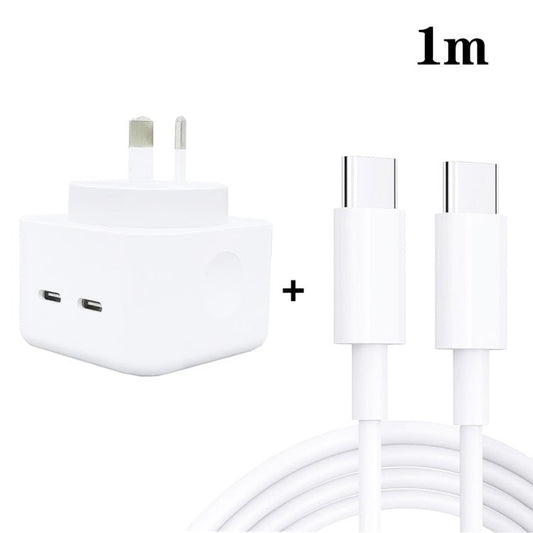 SDC - 40W Dual PD USB - C / Type - C Ports Charger with Dual Type - C Cable, AU Plug, AU Plug + 1m Type - C Cable, AU Plug + 2m Type - C Cable - ORIWHIZ