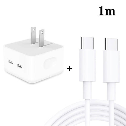 SDC - 40W Dual PD USB - C / Type - C Ports Charger with Type - C to Type - C Data Cable, US Plug, US Plug + 1m Type - C Cable, US Plug + 2m Type - C Cable - ORIWHIZ