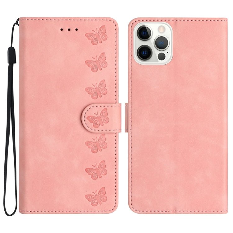 Seven Butterflies Embossed Leather Phone Case for iPhone 13/12/11 Series - ORIWHIZApple AccessoriesiPhone 13 mini CasesMore iPhone Cases