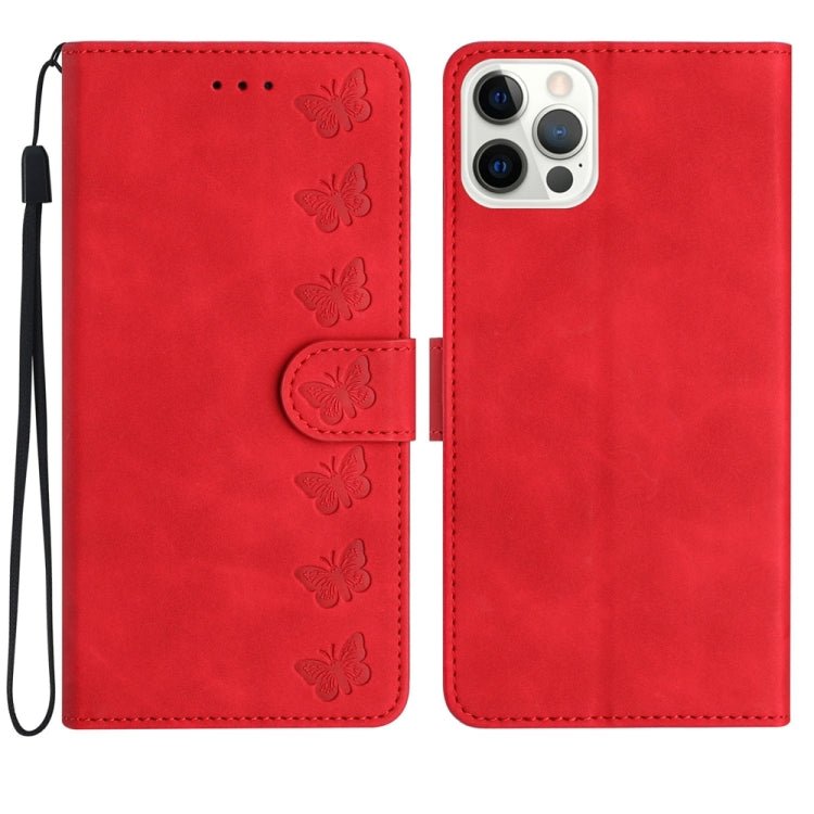 Seven Butterflies Embossed Leather Phone Case for iPhone 13/12/11 Series - ORIWHIZApple AccessoriesiPhone 13 mini CasesMore iPhone Cases