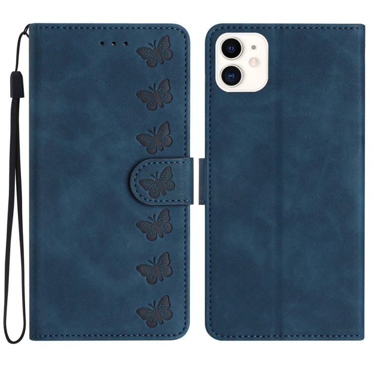 Seven Butterflies Embossed Leather Phone Case for iPhone 13/12/11 Series - ORIWHIZApple AccessoriesiPhone 13 mini CasesMore iPhone Cases