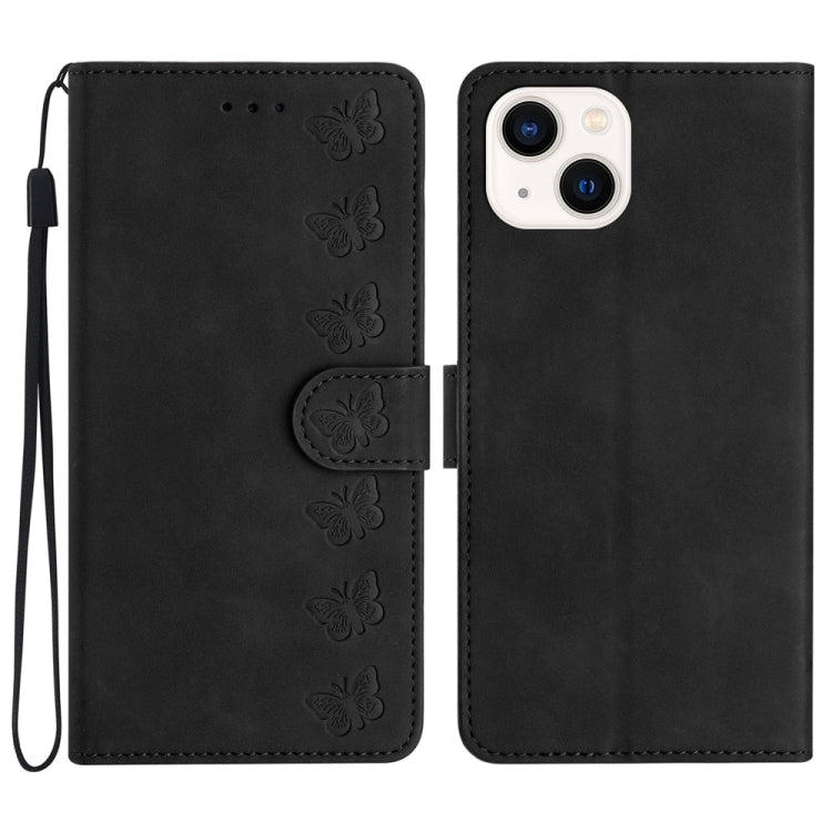 Seven Butterflies Embossed Leather Phone Case for iPhone 13/12/11 Series - ORIWHIZApple AccessoriesiPhone 13 mini CasesMore iPhone Cases