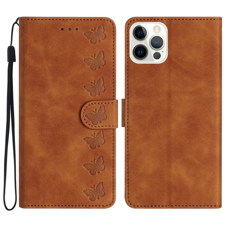 Seven Butterflies Embossed Leather Phone Case for iPhone 13/12/11 Series - ORIWHIZApple AccessoriesiPhone 13 mini CasesMore iPhone Cases