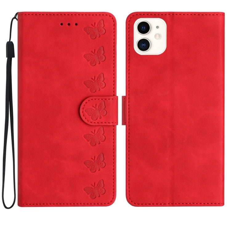 Seven Butterflies Embossed Leather Phone Case for iPhone 13/12/11 Series - ORIWHIZApple AccessoriesiPhone 13 mini CasesMore iPhone Cases