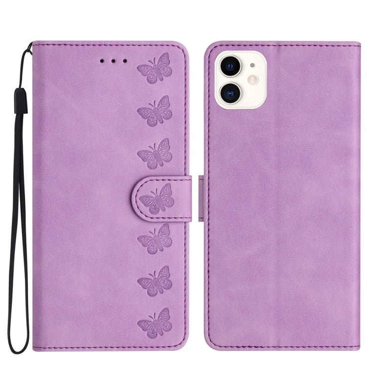 Seven Butterflies Embossed Leather Phone Case for iPhone 13/12/11 Series - ORIWHIZApple AccessoriesiPhone 13 mini CasesMore iPhone Cases