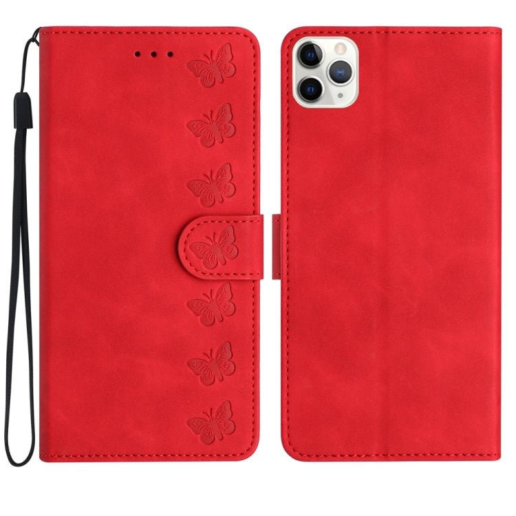 Seven Butterflies Embossed Leather Phone Case for iPhone 13/12/11 Series - ORIWHIZApple AccessoriesiPhone 13 mini CasesMore iPhone Cases