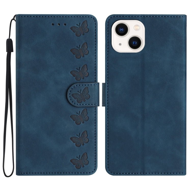 Seven Butterflies Embossed Leather Phone Case for iPhone 13/12/11 Series - ORIWHIZApple AccessoriesiPhone 13 mini CasesMore iPhone Cases