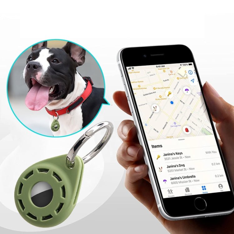 Silica Gel Anti - scratch Shockproof Protective Cover Soft Case with Keychain Ring Loop, For AirTag - ORIWHIZ