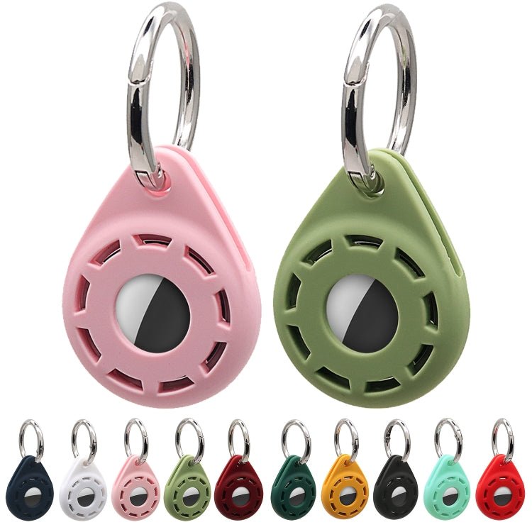 Silica Gel Anti - scratch Shockproof Protective Cover Soft Case with Keychain Ring Loop, For AirTag - ORIWHIZ