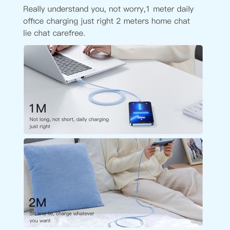 Silicone Data Cable, Length:1m, USB to 8 Pin, USB to Type - C - ORIWHIZ