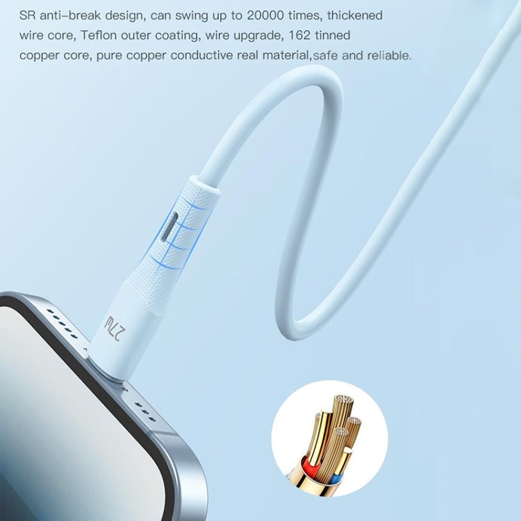 Silicone Data Cable, Length:1m, USB to 8 Pin, USB to Type - C - ORIWHIZ