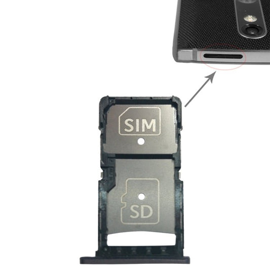 SIM Card Tray + Micro SD Card Tray for Motorola Droid Turbo 2 / XT1585, For Motorola Droid Turbo 2 (Grey), For Motorola Droid Turbo 2 - ORIWHIZ
