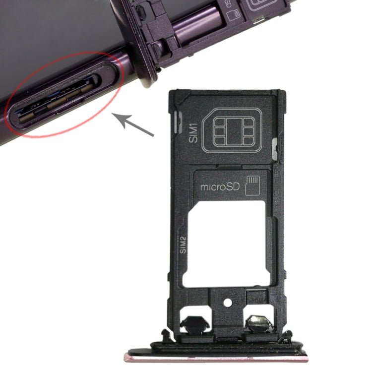 SIM1 Card Tray + SIM2 Card / Micro SD Card Tray for Sony Xperia XZ, For XZ Dual SIM, For Xperia XZ, For Xperia XZ Dual SIM - ORIWHIZ