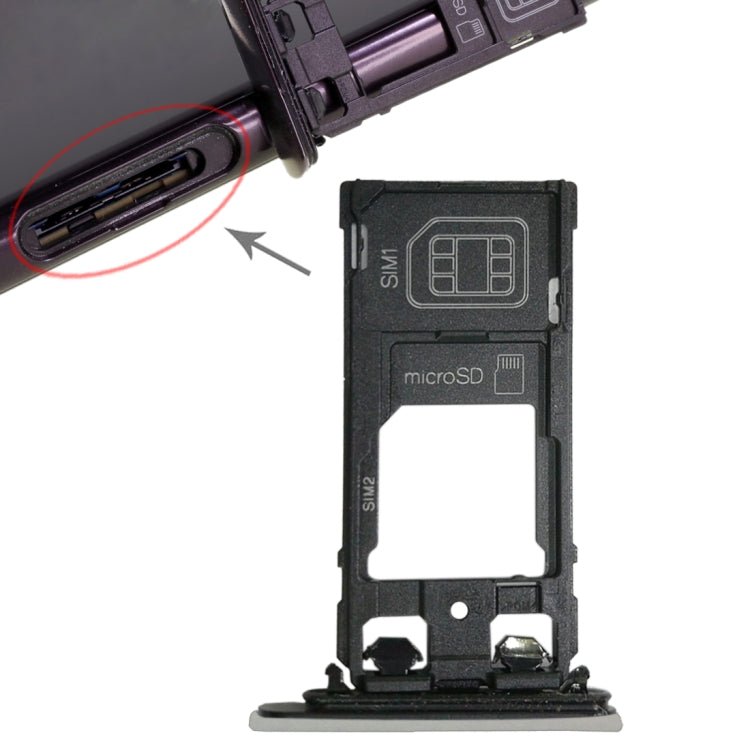 SIM1 Card Tray + SIM2 Card / Micro SD Card Tray for Sony Xperia XZ, For XZ Dual SIM, For Xperia XZ, For Xperia XZ Dual SIM - ORIWHIZ