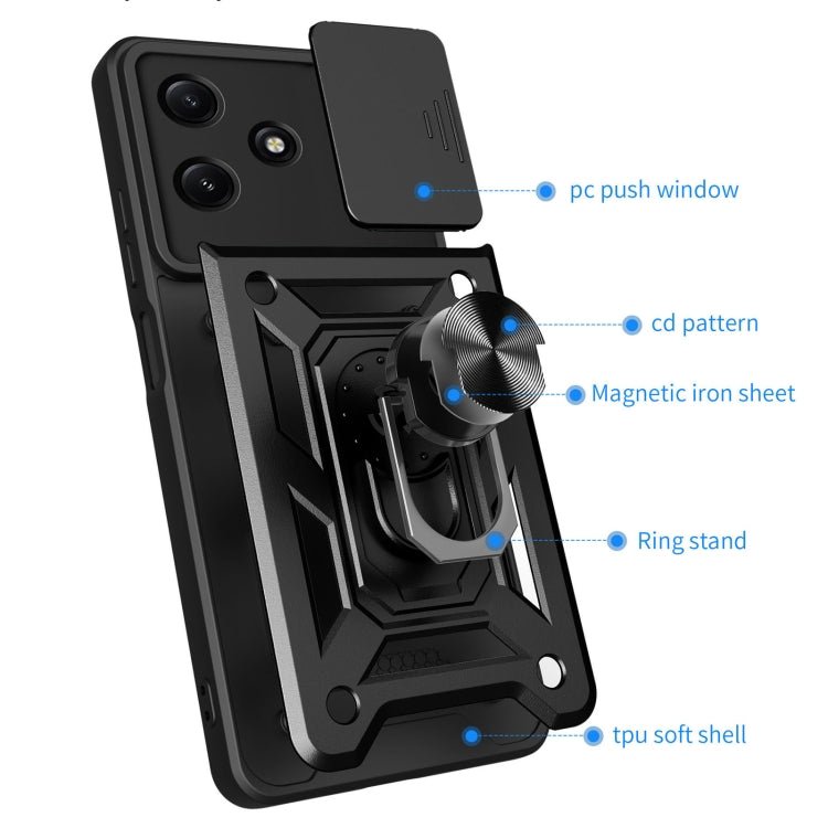 Sliding Camera Cover Design TPU+PC Phone Case, For Redmi 12 5G - ORIWHIZMore Xiaomi CasesXiaomi AccessoriesXiaomi Cases