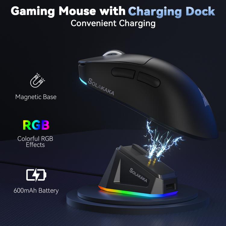SOLA SM822 Tri - Mode 24000DPI 1000Hz Wireless Gaming Mouse with RGB Charging Dock - ORIWHIZComputer & NetworkingMice & KeyboardWireless Mice