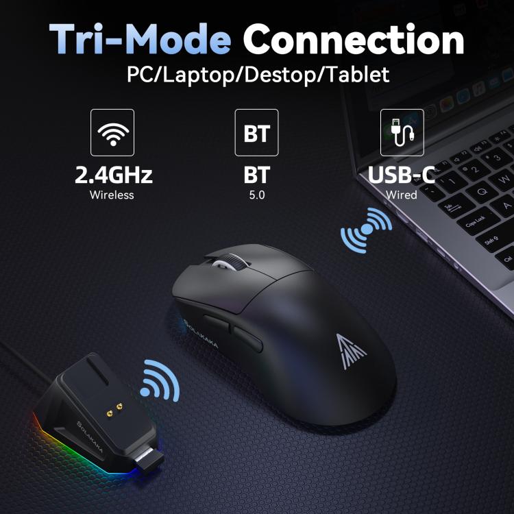 SOLA SM822 Tri - Mode 24000DPI 1000Hz Wireless Gaming Mouse with RGB Charging Dock - ORIWHIZComputer & NetworkingMice & KeyboardWireless Mice