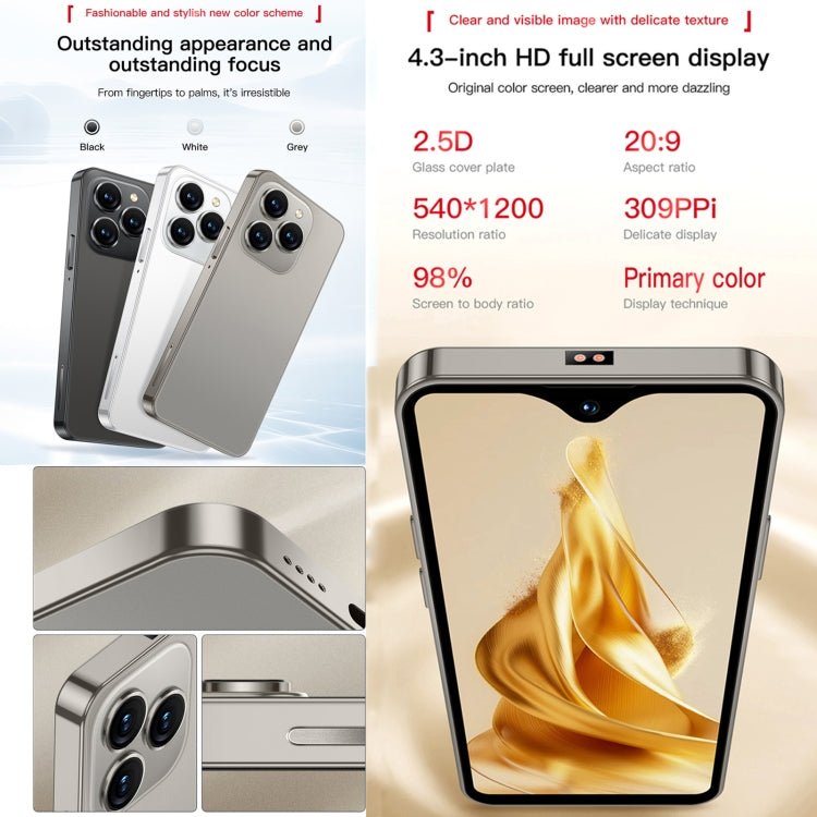 SOYES XS18 Pro Max, 2GB+16GB, Face ID, 4.3 inch Android 8.1 MTK6737A Quad Core, Network: 4G, OTG, Dual SIM, XS18 Pro Max - ORIWHIZ