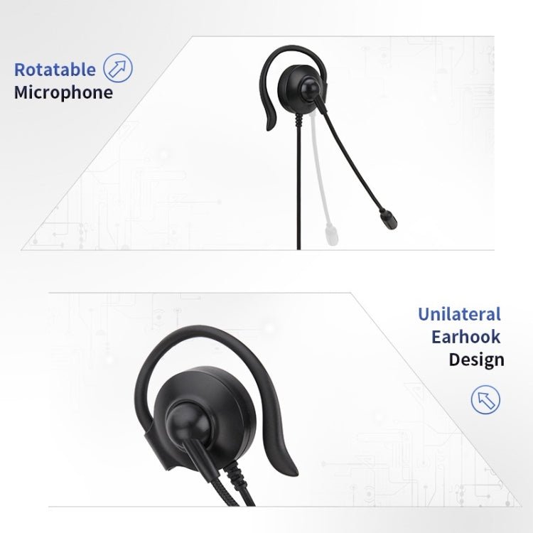 SOYTO SY227 Single - side Operator Ear Hook Headset Corded Computer Headset, 3.5mm, Separation USB Wire Control - ORIWHIZConsumer ElectronicsSOYTOWalkie Talkie