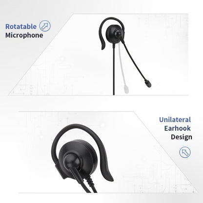 SOYTO SY227 Single - side Operator Ear Hook Headset Corded Computer Headset, 3.5mm, Separation USB Wire Control - ORIWHIZConsumer ElectronicsSOYTOWalkie Talkie