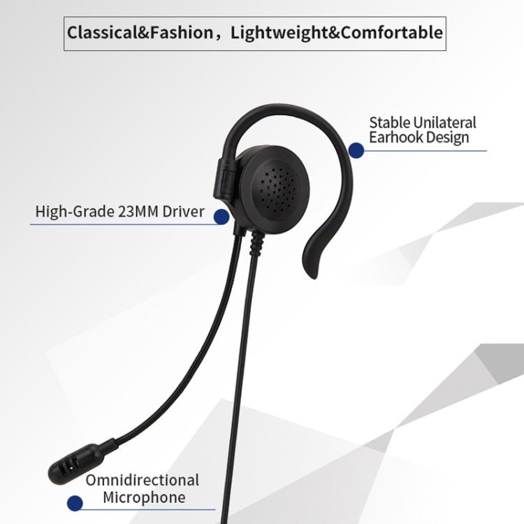 SOYTO SY227 Single - side Operator Ear Hook Headset Corded Computer Headset, 3.5mm, Separation USB Wire Control - ORIWHIZConsumer ElectronicsSOYTOWalkie Talkie