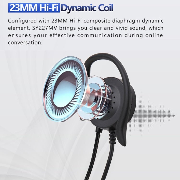SOYTO SY227 Single - side Operator Ear Hook Headset Corded Computer Headset, 3.5mm, Separation USB Wire Control - ORIWHIZConsumer ElectronicsSOYTOWalkie Talkie