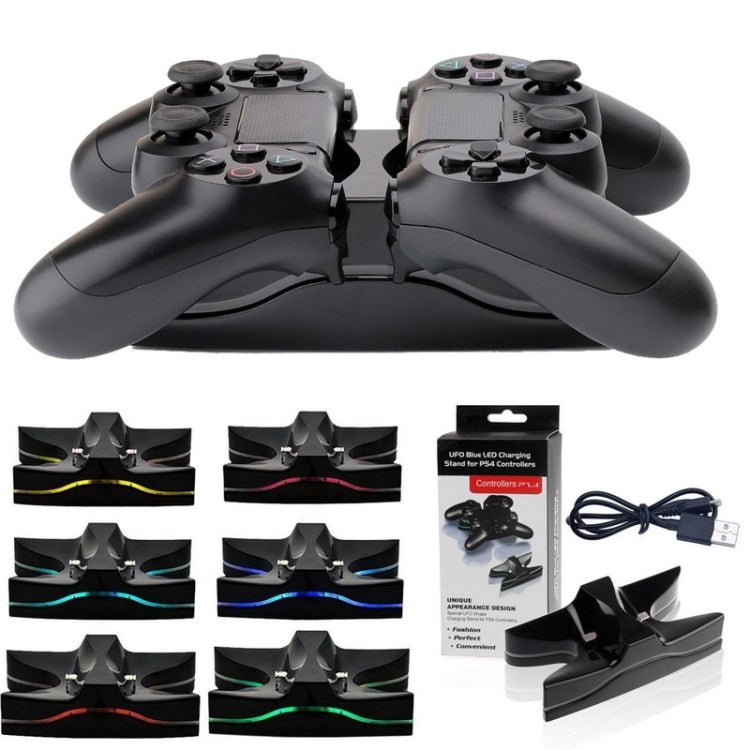 Special UFO Shape 2 x USB Charging Dock Station Stand / Controller Charging Stand for PS4 Playstation 4 with Multi Colors LED, For PS - ORIWHIZSony AccessoriesSony Accessories Charger & PowerToys & Hobbies