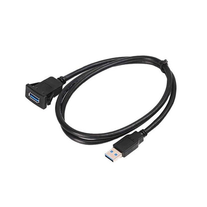 Square Snap - On USB3.0 Compatible 2.0 Car Boat Motorcycle Instrument Panel Extension Cable, 1m - ORIWHIZCar Replacement PartsDIY CablesIn Car