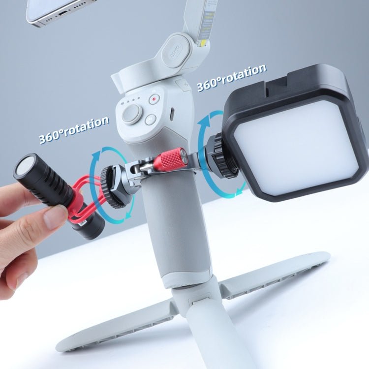 Stabilizer Extension Bracket Ring Adapter with Dual Cold Shoe Base for DJI OM4 / Osmo Mobile 3, Bracket For DJI OM4 - ORIWHIZDJI & Insta360 AccessoriesOsmo Mobile Series