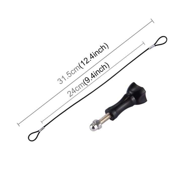Stainless Steel Lanyard / Tether with Screw for GoPro HERO11 Black/HERO10 Black / HERO9 Black /HERO8 Black /7 /6/ 5 /5 Session /4 /3+ /3 /2 /1, Length: 19cm, Length: 31.5cm - ORIWHIZDJI & Insta360 AccessoriesScrewsUniversal Screw & Tools