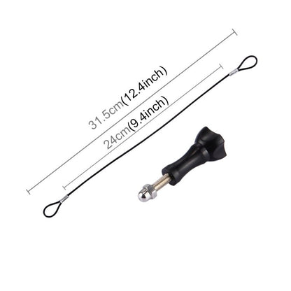 Stainless Steel Lanyard / Tether with Screw for GoPro HERO11 Black/HERO10 Black / HERO9 Black /HERO8 Black /7 /6/ 5 /5 Session /4 /3+ /3 /2 /1, Length: 19cm, Length: 31.5cm - ORIWHIZDJI & Insta360 AccessoriesScrewsUniversal Screw & Tools