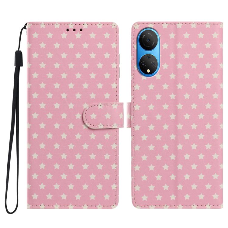 Star Pattern Magnetic Buckle Vegan Leather Phone Case with Wrist Strap, For Honor 90 Pro, For Honor 90, For Honor X7, For Honor X8 - ORIWHIZHonorHonor CasesMobile Accessories