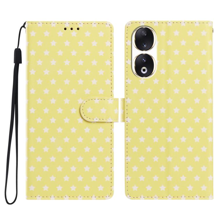 Star Pattern Magnetic Buckle Vegan Leather Phone Case with Wrist Strap, For Honor 90 Pro, For Honor 90, For Honor X7, For Honor X8 - ORIWHIZHonorHonor CasesMobile Accessories