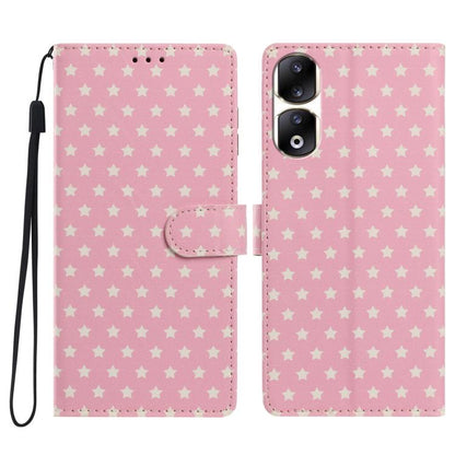Star Pattern Magnetic Buckle Vegan Leather Phone Case with Wrist Strap, For Honor 90 Pro, For Honor 90, For Honor X7, For Honor X8 - ORIWHIZHonorHonor CasesMobile Accessories